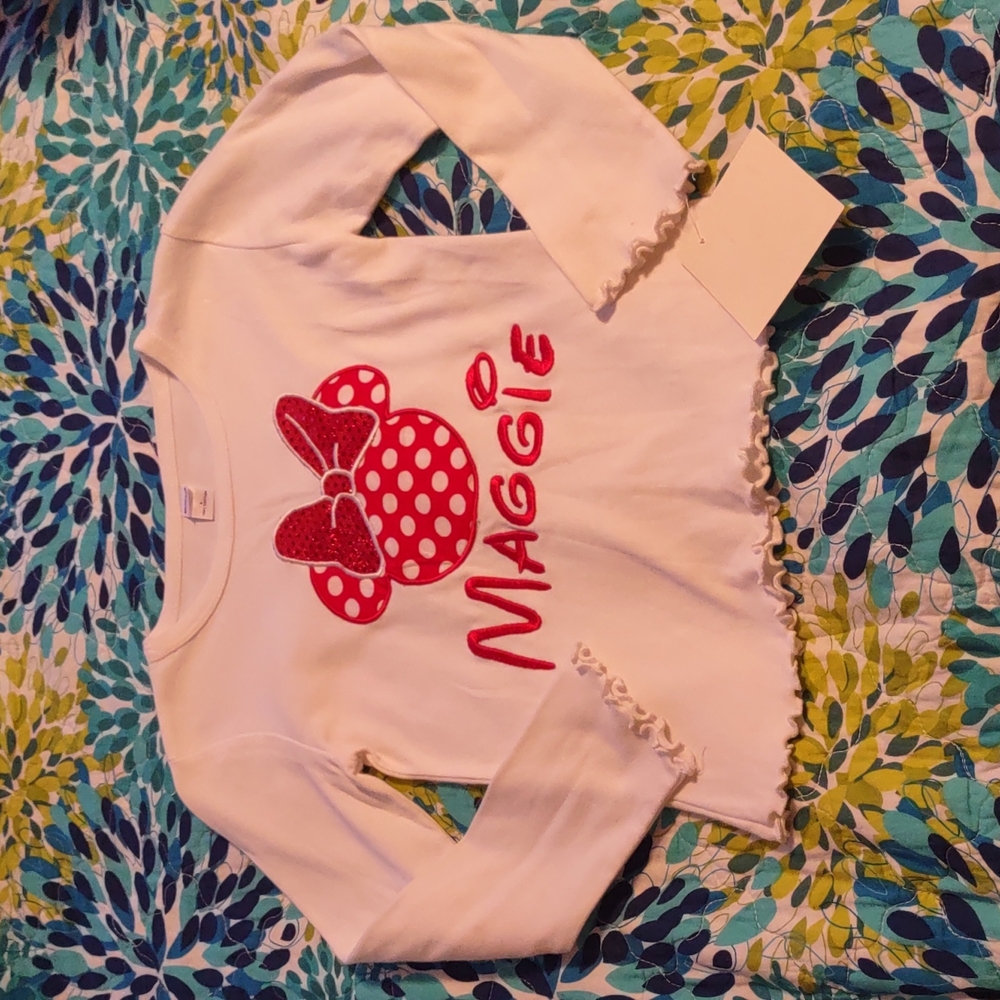 Disney Minnie Mouse Appliqued Tee Size 6